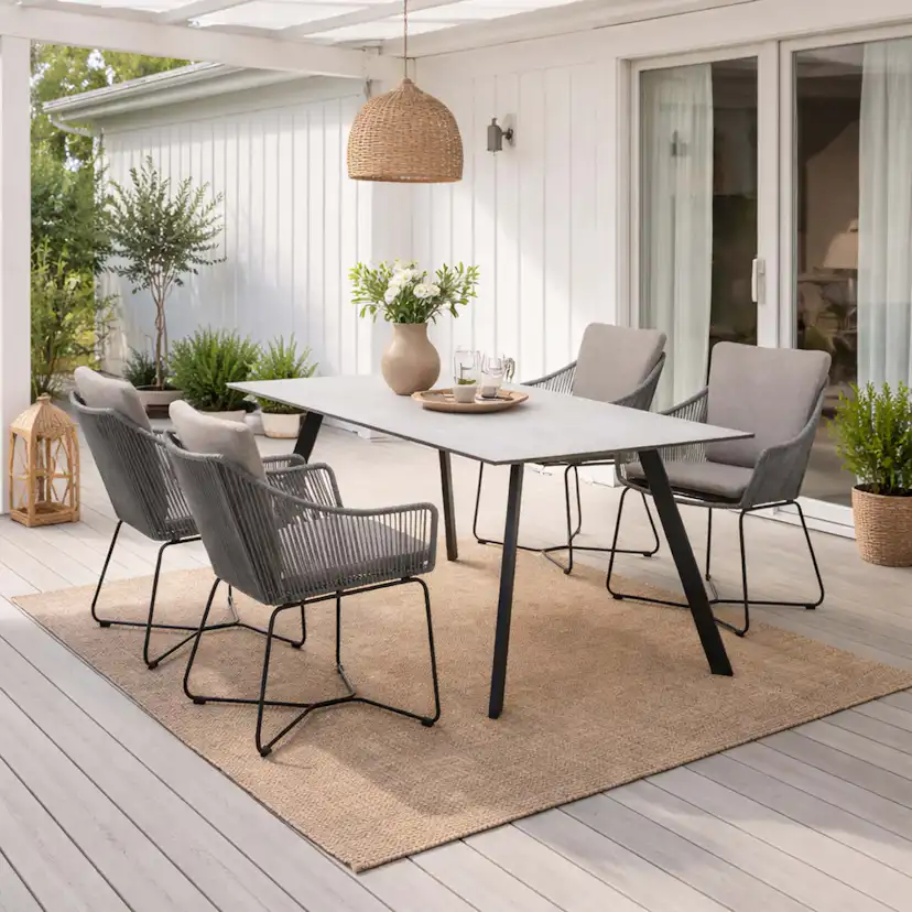 Matgrupp Utomhus LifestyleGarden OPAL 160 & 4 fåtöljer