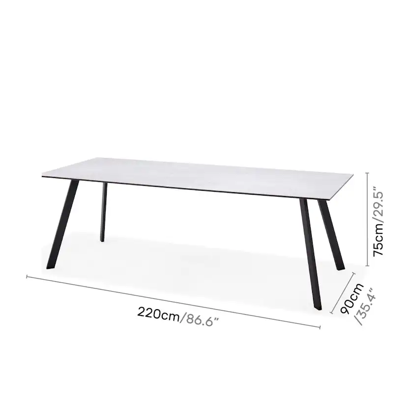 Matgrupp Utomhus LifestyleGarden OPAL 220 & 6 fåtöljer