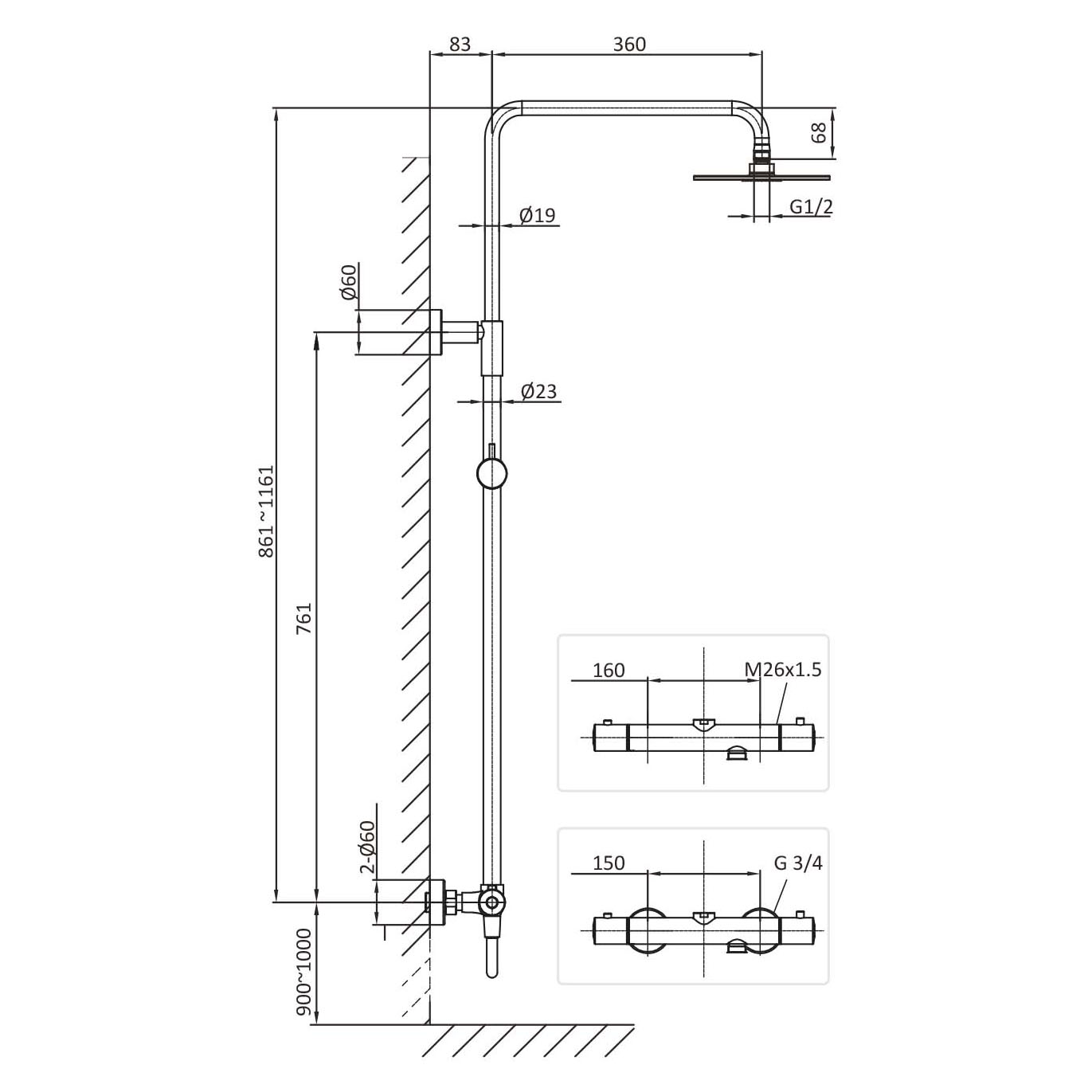 Blandarpaket Hafa Fine Ø250