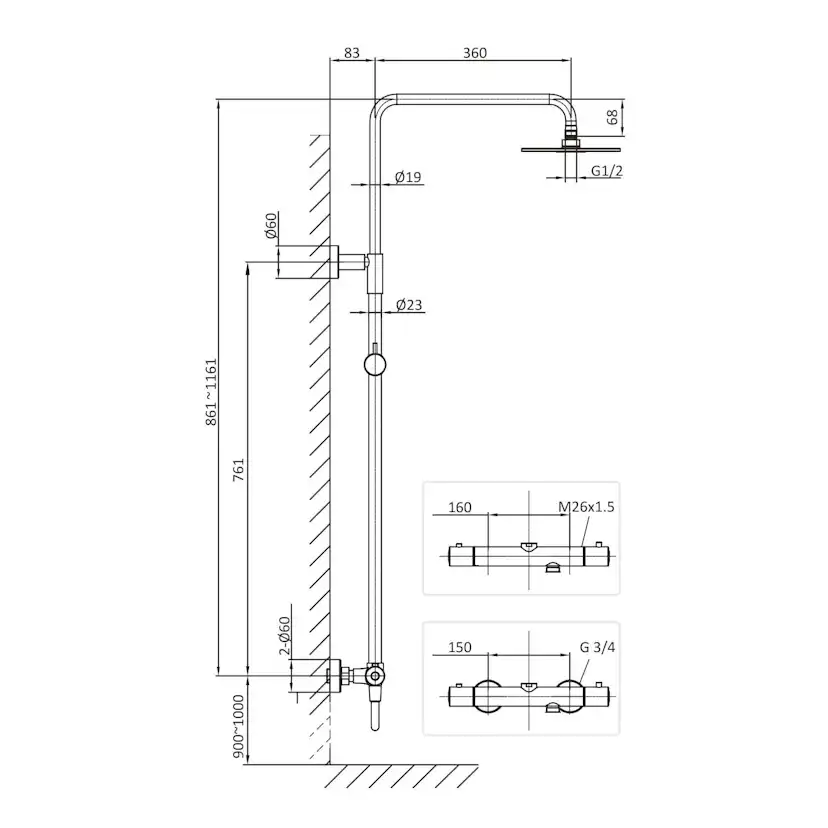 Blandarpaket Hafa Fine Ø250