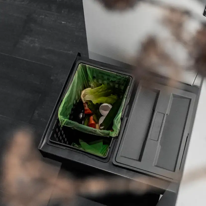 Källsorteringskärhållare Beslag Design Select Base Eco Mörkgrå