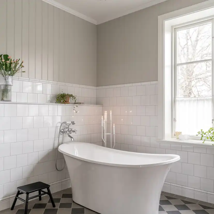 Kakel Lhådös Sekel vit blank 15x15 cm