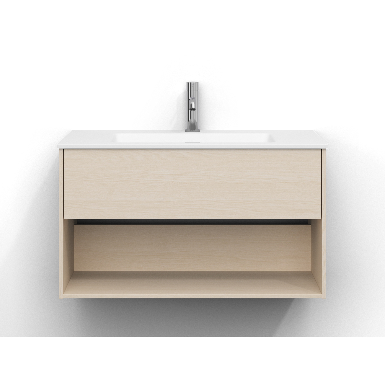 Tvättställsskåp Svedbergs Epos 80x45 med 1 Låda och 1 Öpen Hylla