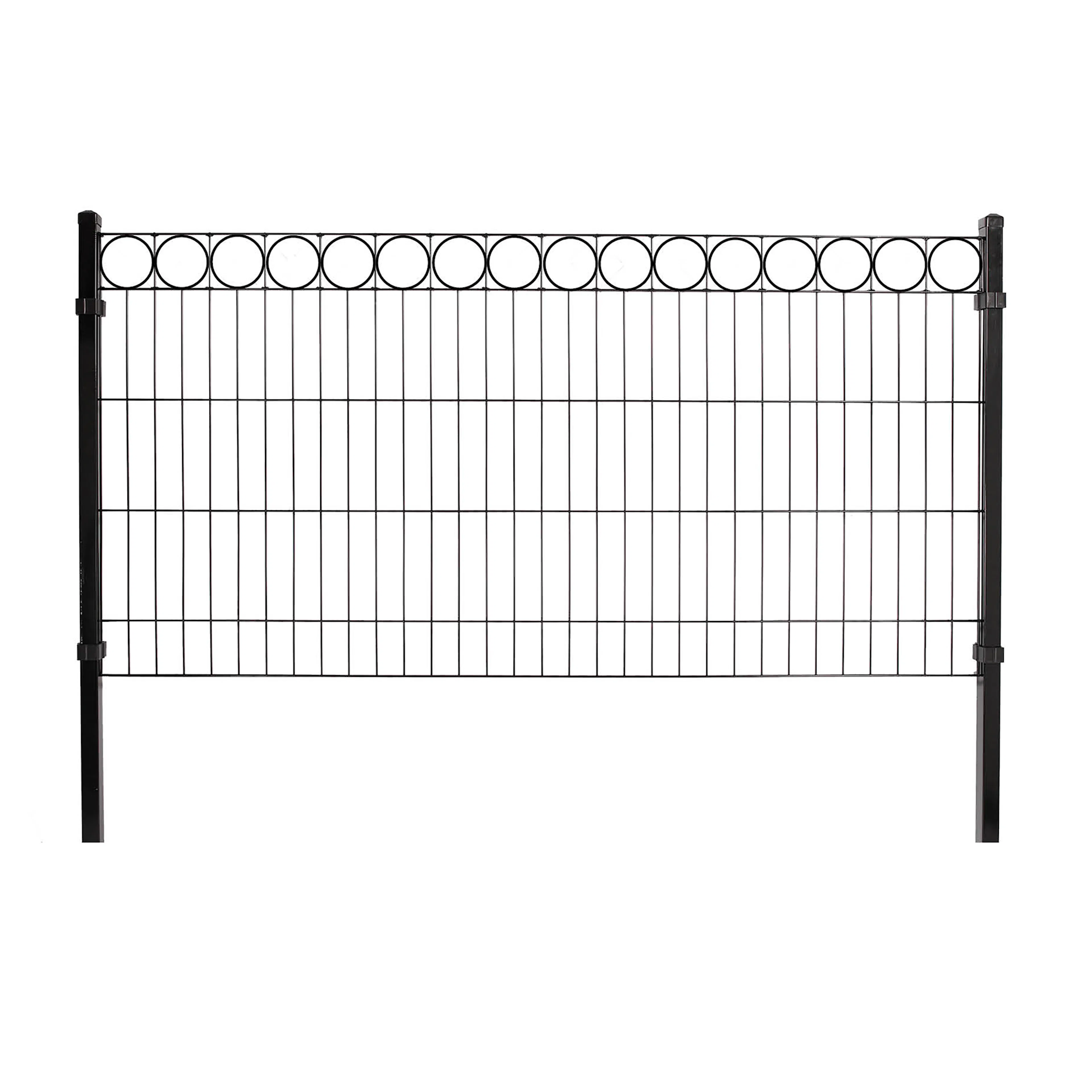Staket Hortus Svart Panelpaket Med Dekor O 4 Sektioner 100 cm Hög