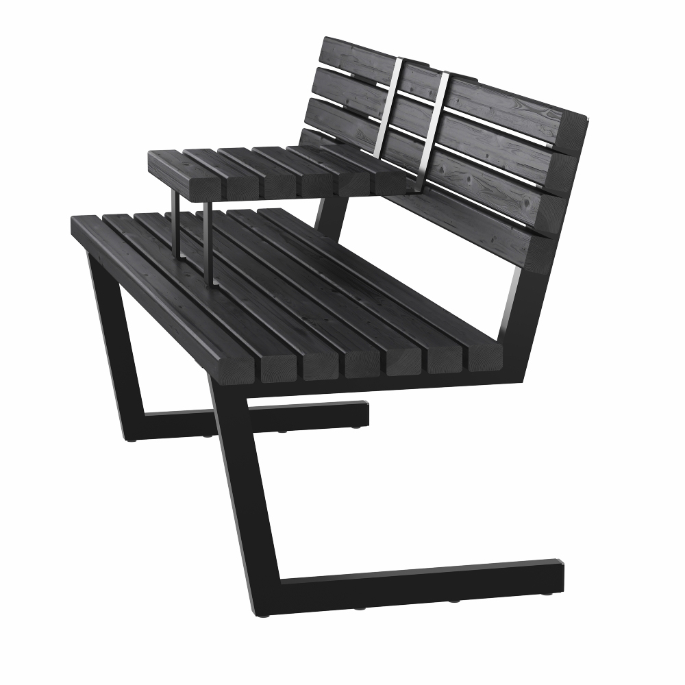 Bänk med Hängbord PLUS Relax 150 cm Svart