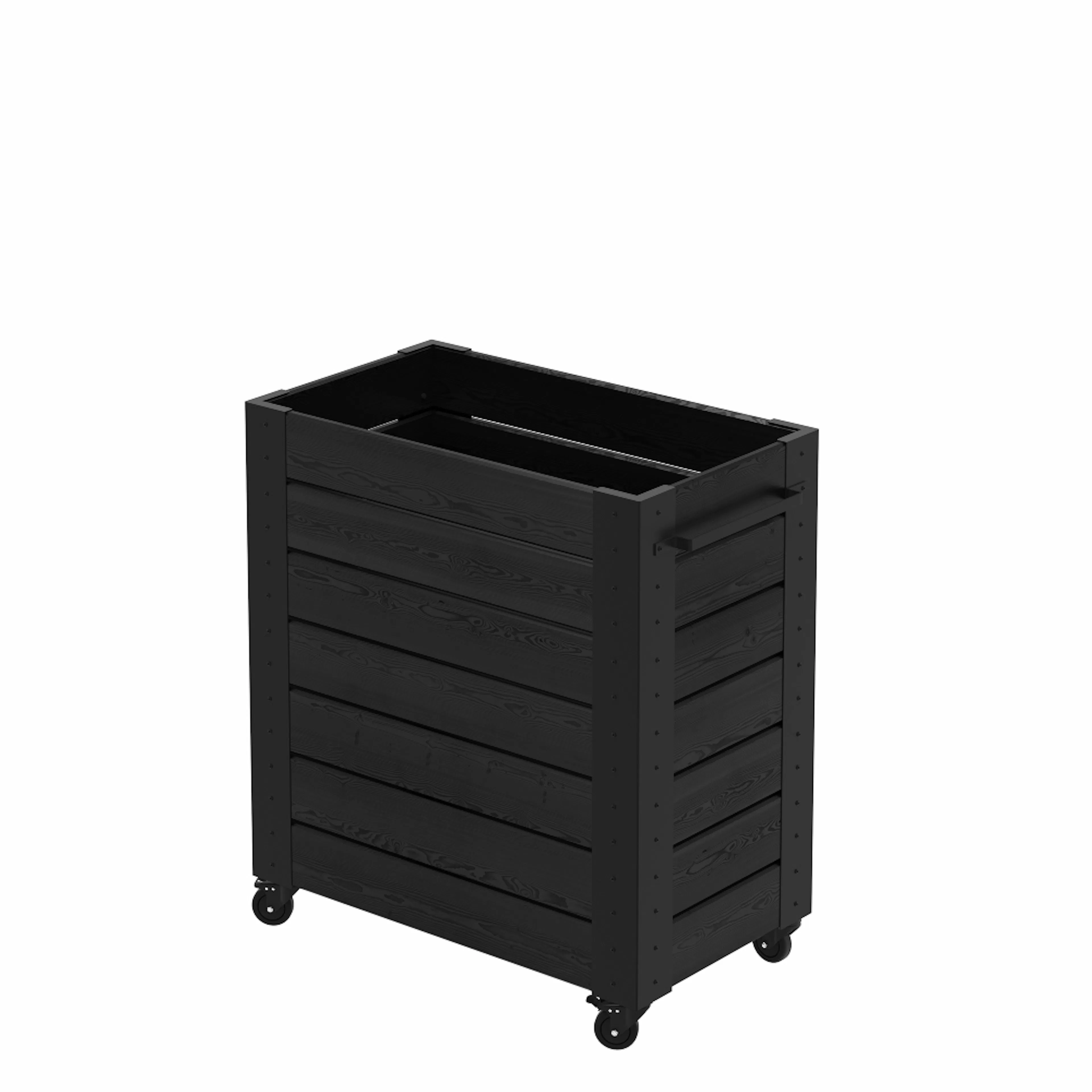 Blomlåda med Hjul PLUS Cubic Svart 87 x 50 x 98 cm
