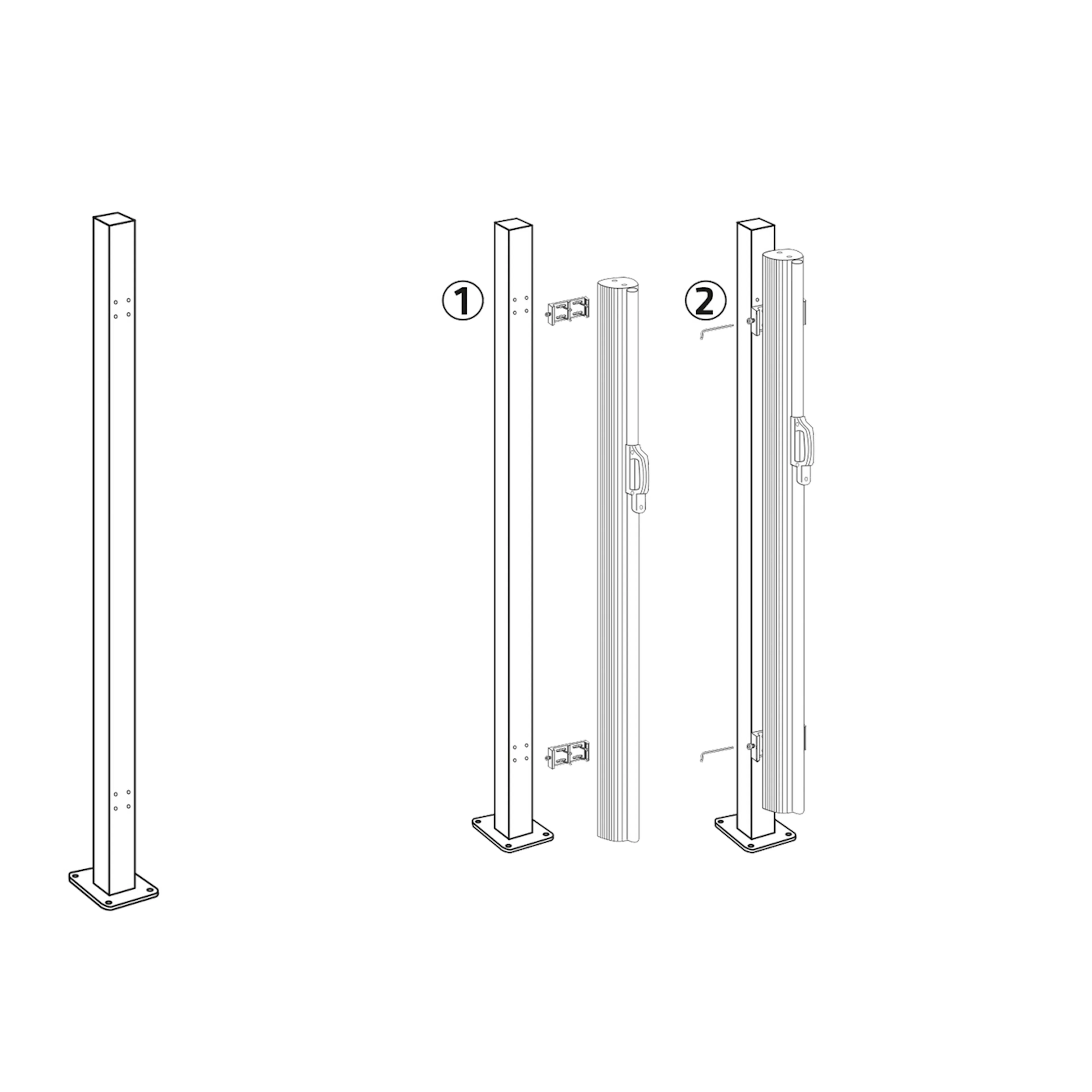 Monteringsstolpe Hortus till Utdragbart Vindskydd