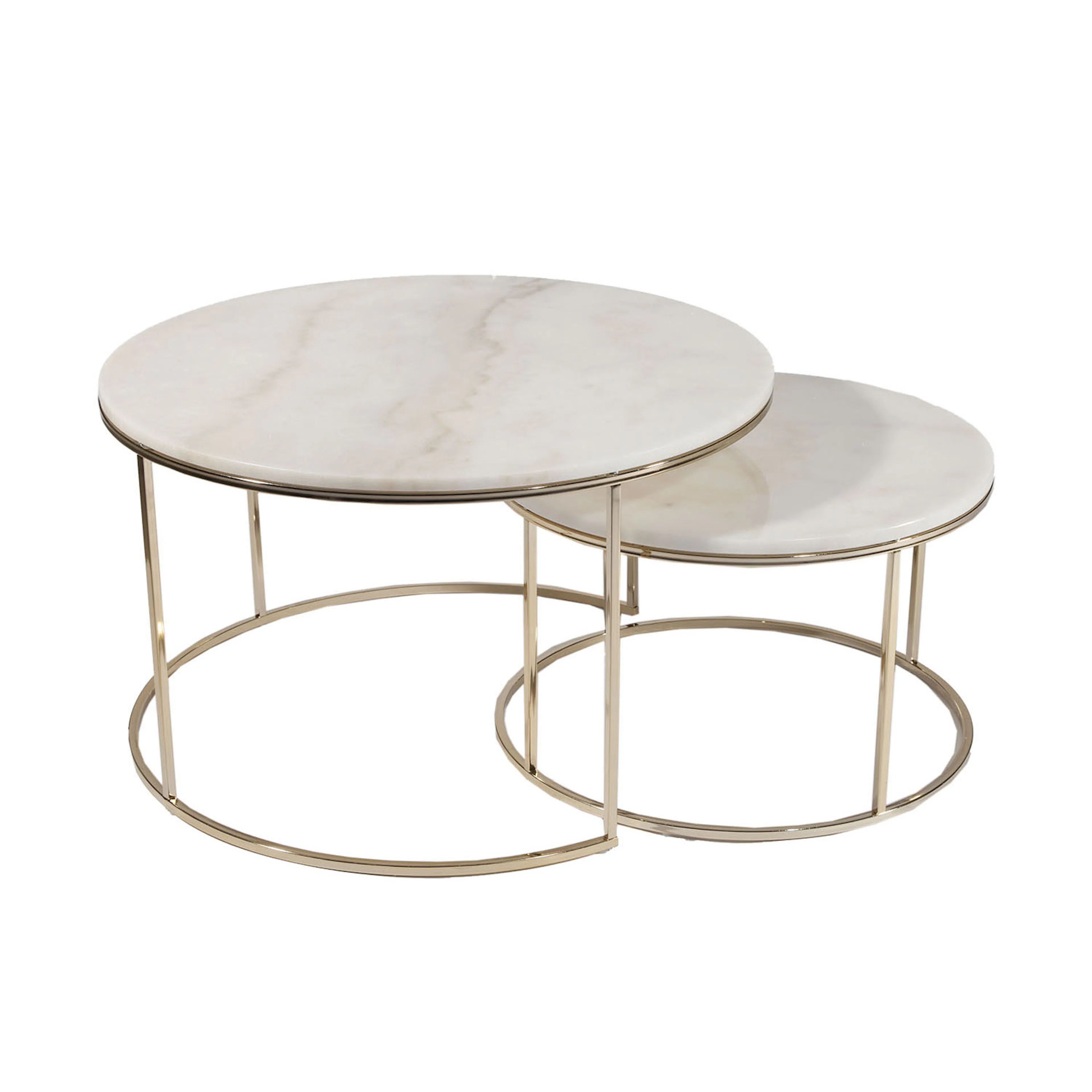 Soffbord Stenexpo Monaco Set Runda Vardagsrumsbord i Marmor & Metall