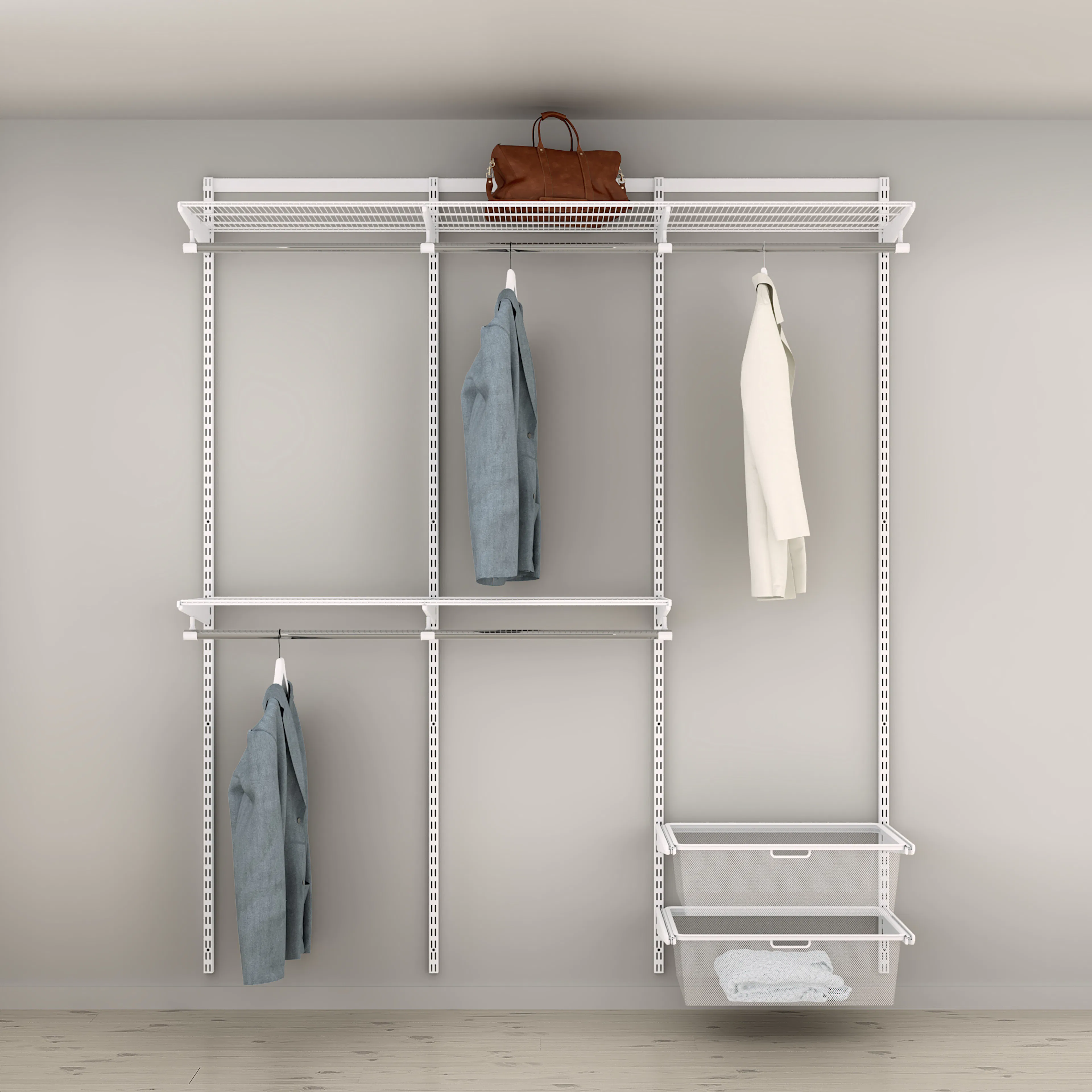 Garderobslösning Elfa Ready Solution Classic 16 Vit B: 1855 mm