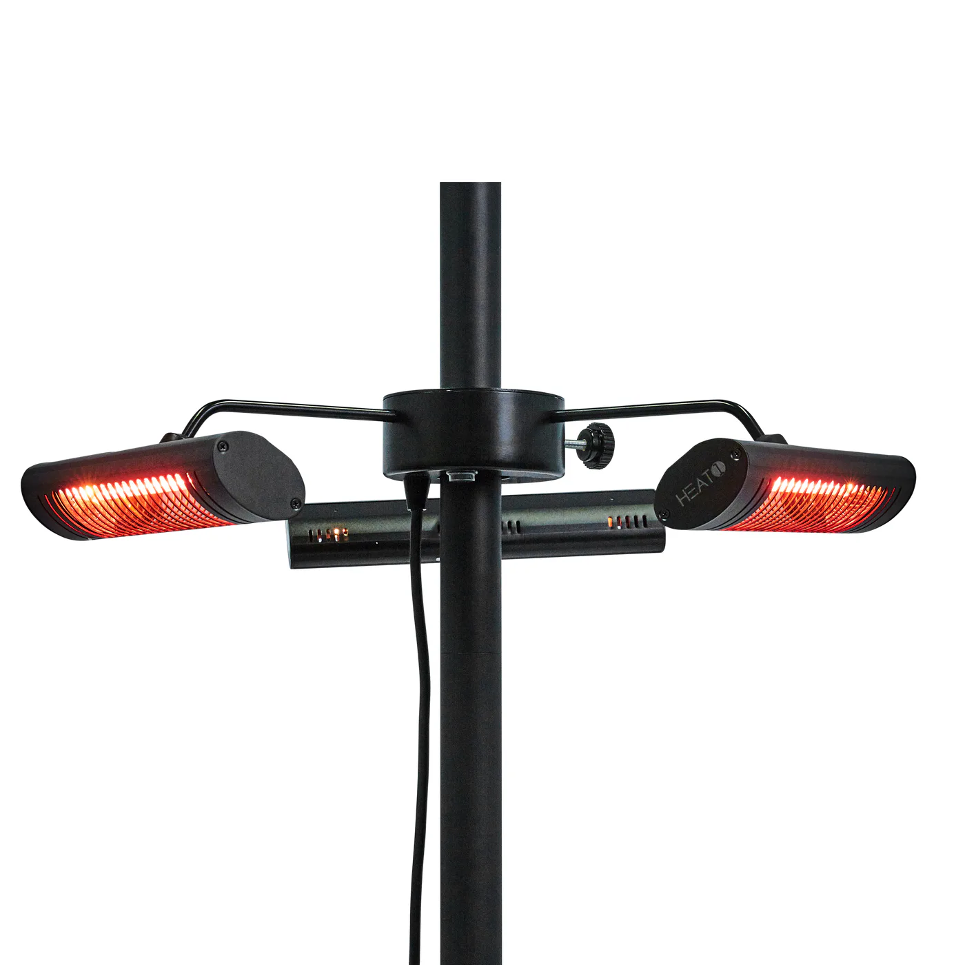 Infravärmare HEAT1 ECO High-line 3x670W Terrassvärmare för Parasol, Svart Aluminium