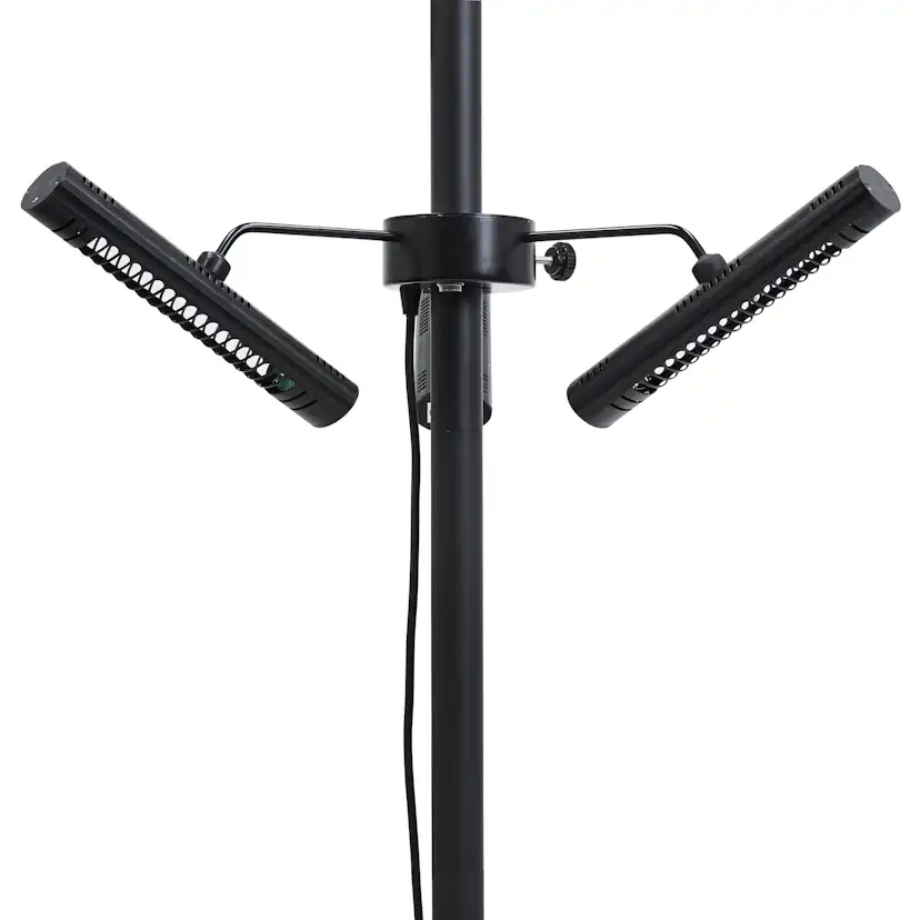 Infravärmare HEAT1 ECO High-line 3x670W Terrassvärmare för Parasol, Svart Aluminium