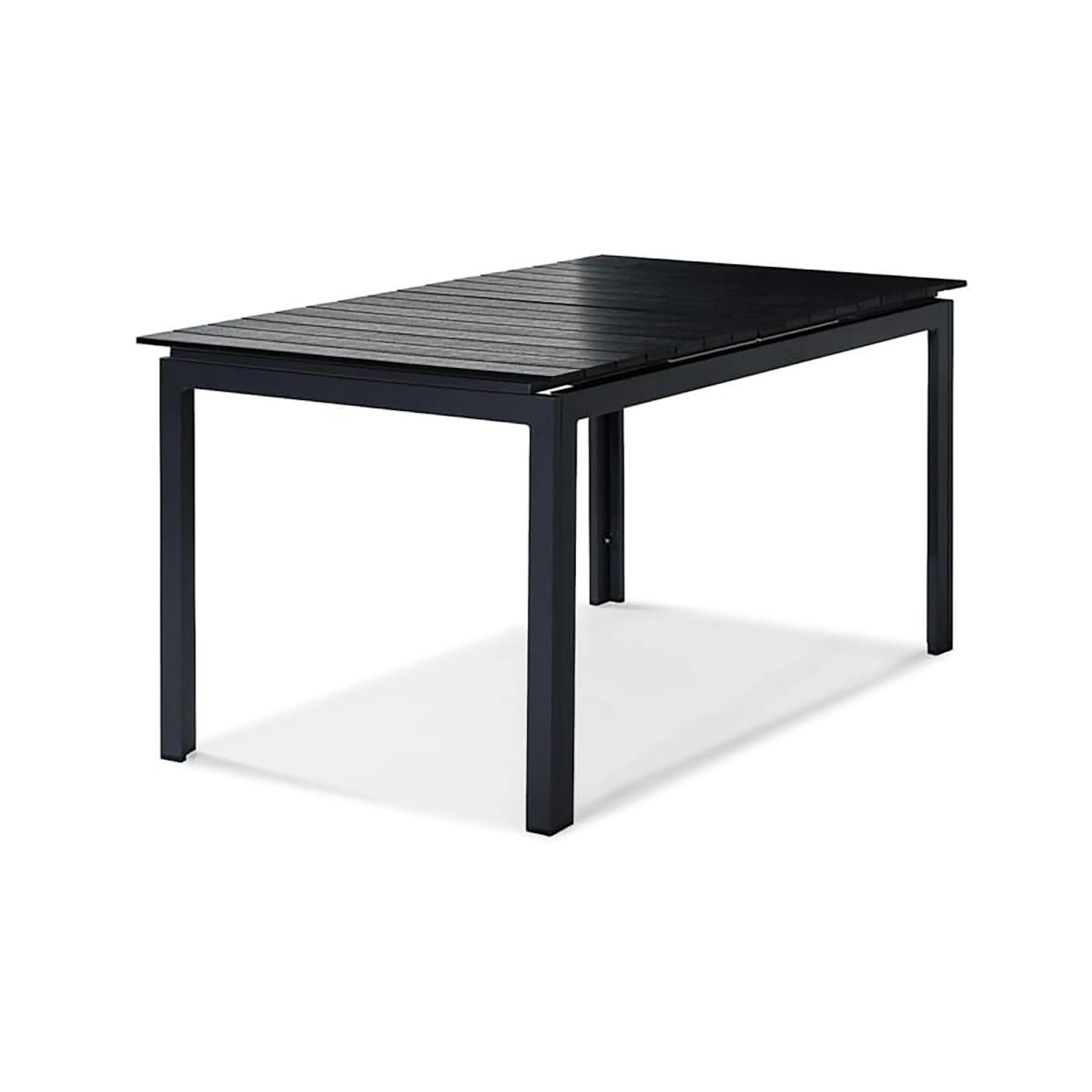 Trädgårdsbord Comfort Garden Tunis, Svart Förlängningsbart Utebord 90x160-220 cm i Aluminium/Aintwood