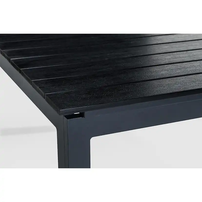 Trädgårdsbord Comfort Garden Tunis, Svart Förlängningsbart Utebord 90x160-220 cm i Aluminium/Aintwood