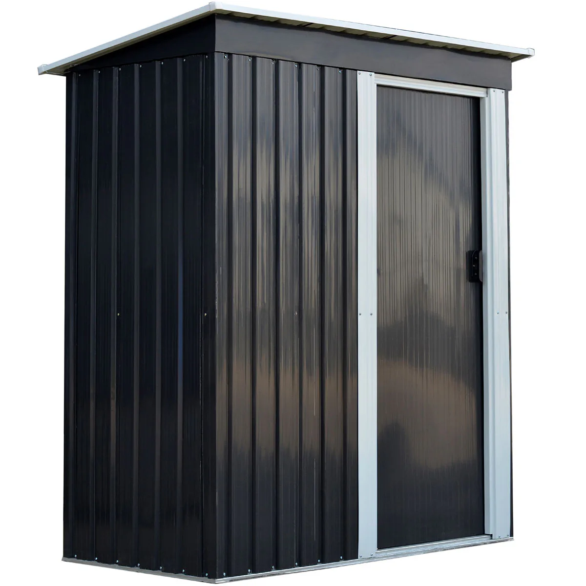 Förråd Metalcraft 1,3m² Dubbel Skjutdörr Färdig Byggsats