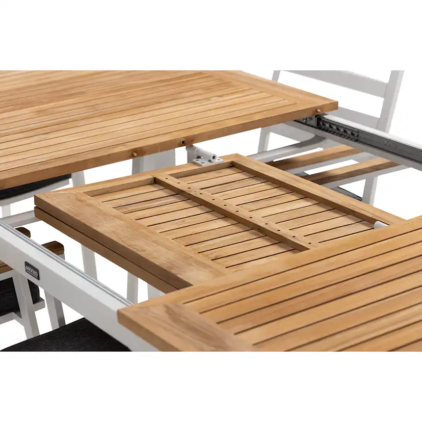 Trädgårdsgrupp deNoord Las Vegas Matgrupp Utomhus 220-280 cm + 8 Oliver Matstol