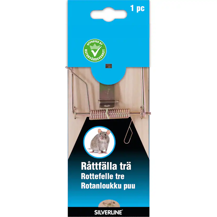 Råttfälla SILVERLINE Trä Kompakt med Kraftfull Fjäder