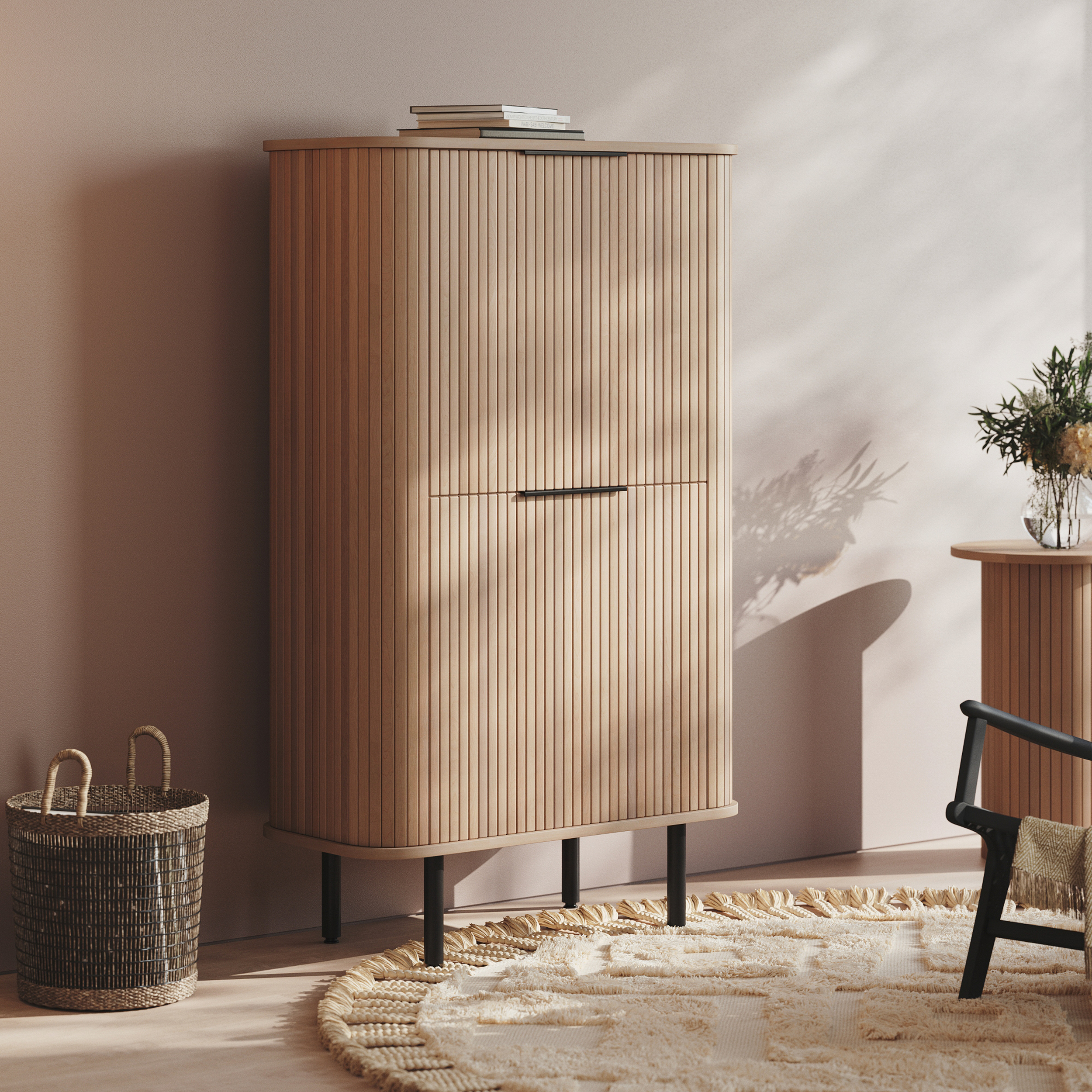 Högskåp Bark Kopparbo Skåp Vitlaserad Ek