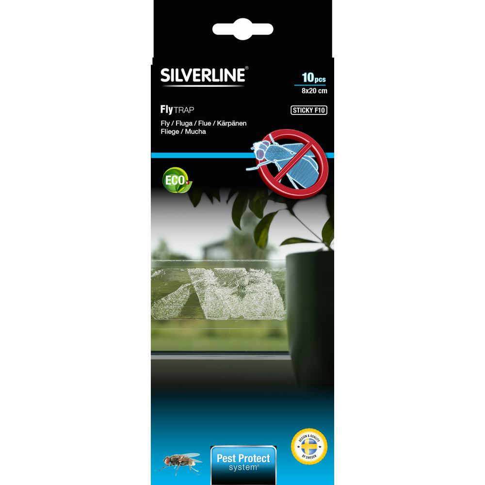 Flugfälla Silverline Flugpapper F10 Fönster Sticky 10-pack