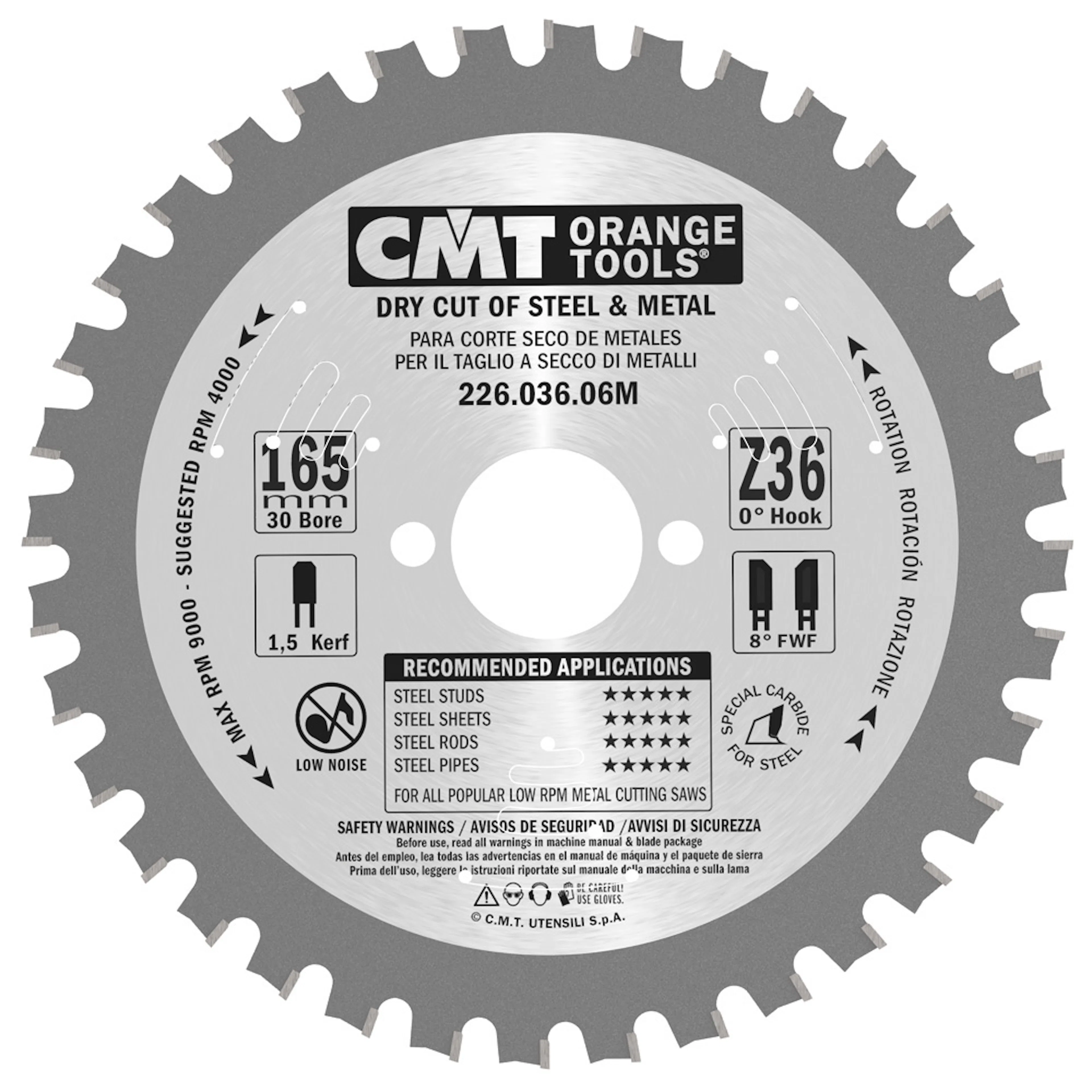 Sågklinga CMT Orange Tools Dry Cut Metall 226.030.05H