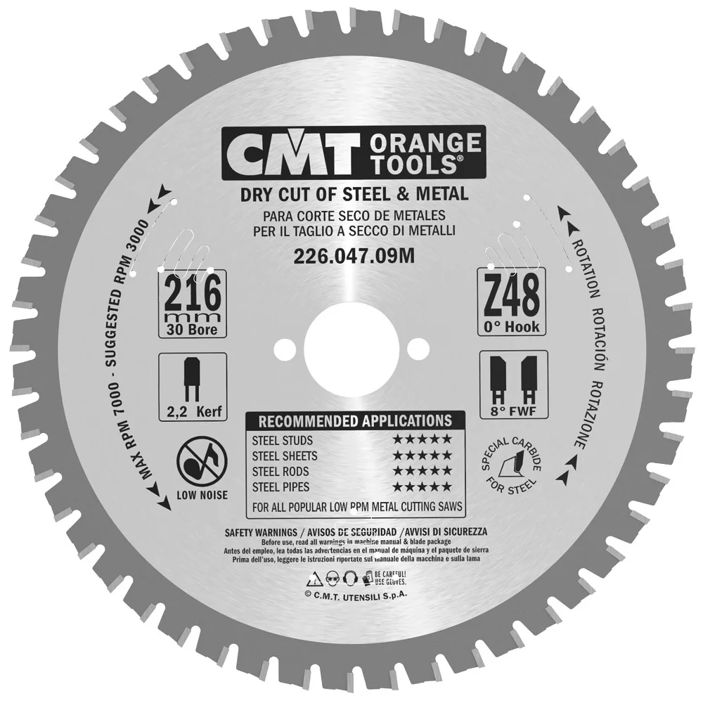 Sågklinga CMT Orange Tools Dry Cut Metall 226.047.09M