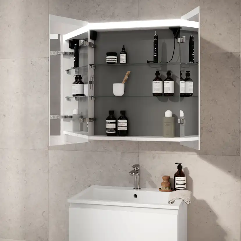 Möbelpaket INR Viskan Grip med Tvättställ och Spegelskåp Stage