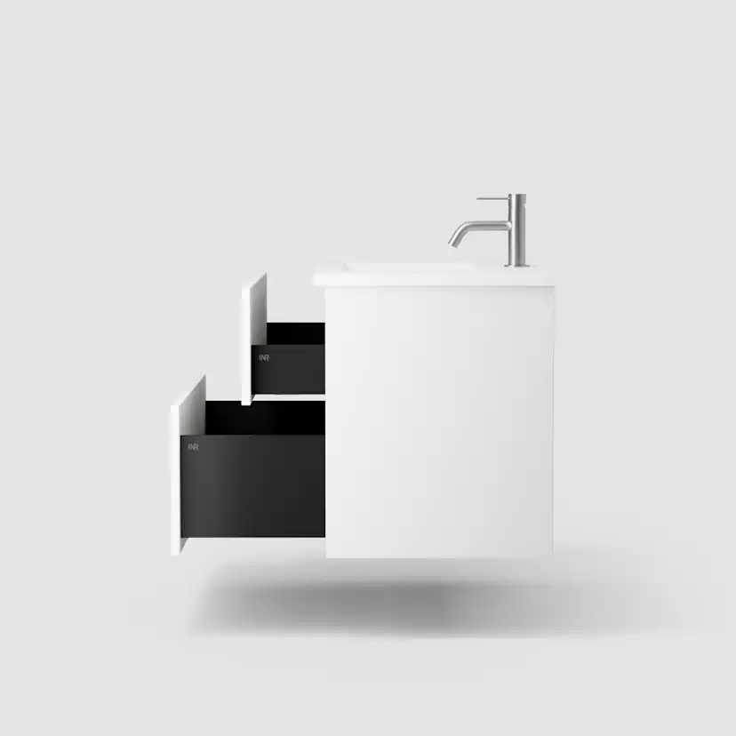 Möbelpaket INR Viskan Solid med Tvättställ och handtag, Spegelskåp Stage