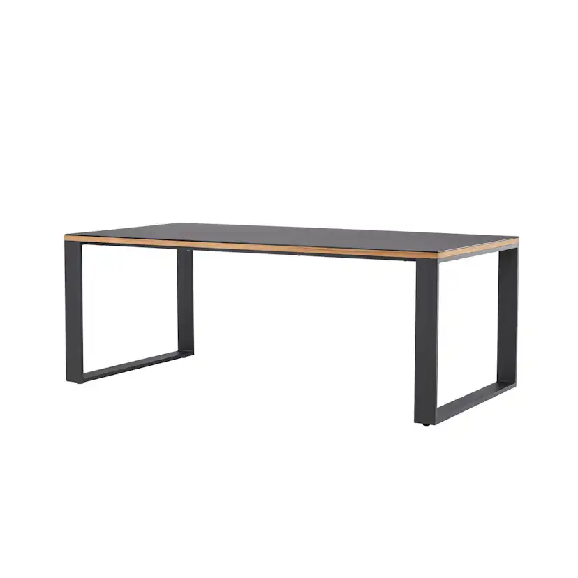 Trädgårdsbord deNoord Aspvik Matbord 100x200 cm Svart