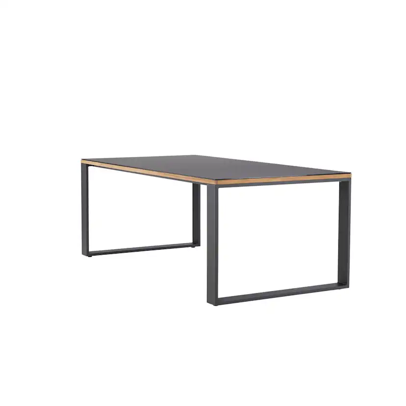 Trädgårdsbord deNoord Aspvik Matbord 100x200 cm Svart