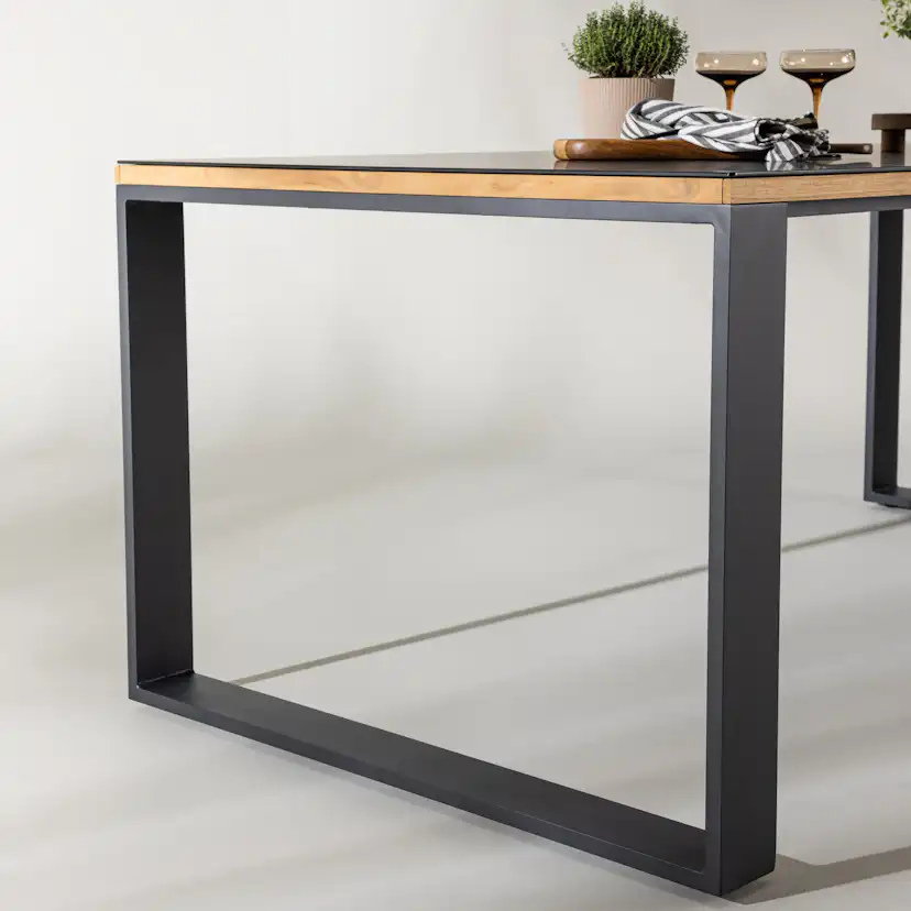 Trädgårdsbord deNoord Aspvik Matbord 100x200 cm Svart