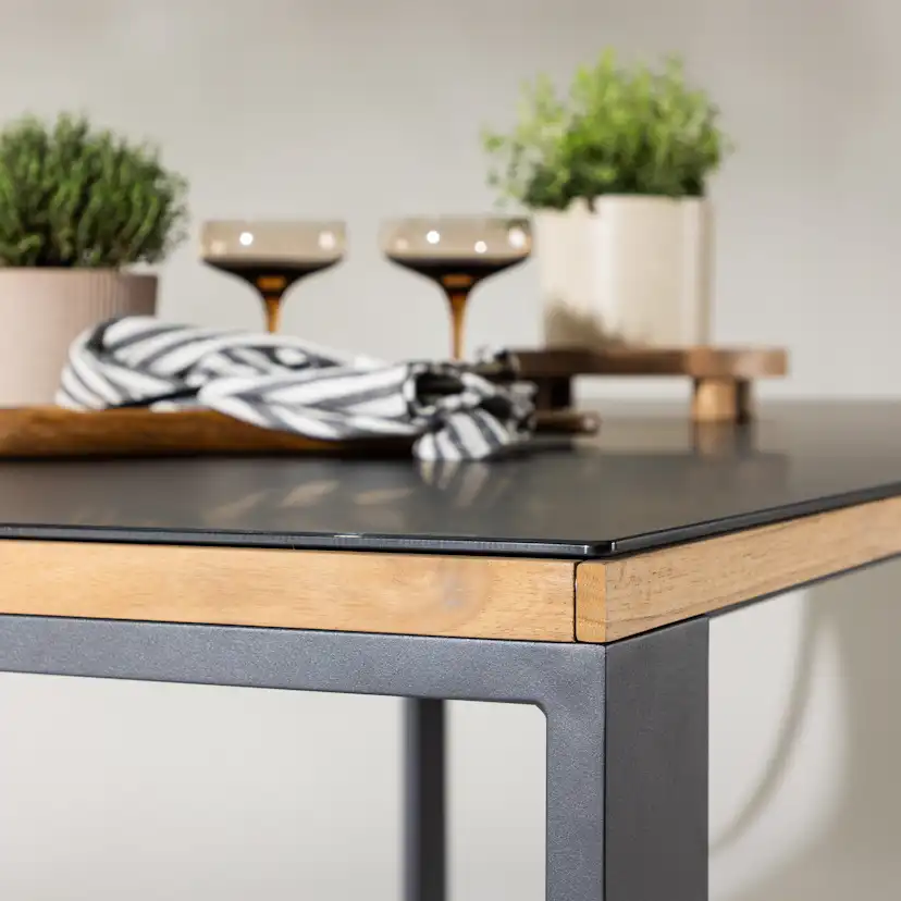 Trädgårdsbord deNoord Aspvik Matbord 100x200 cm Svart