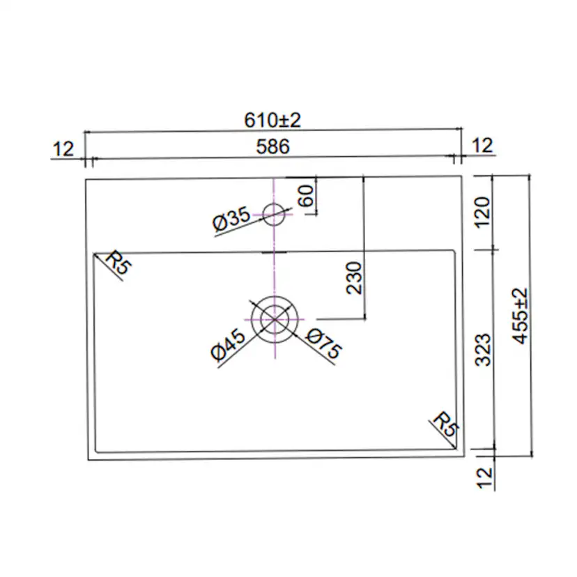 Tvättställ Lavabo Solid Surface 60