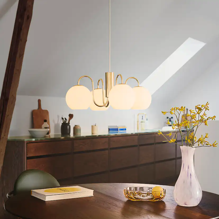 Taklampa Nordlux Franca Mässing Dimbar 4 Ljuskällor