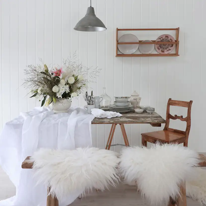 Väggpanel Huntonit penselmålad Skygge Vit