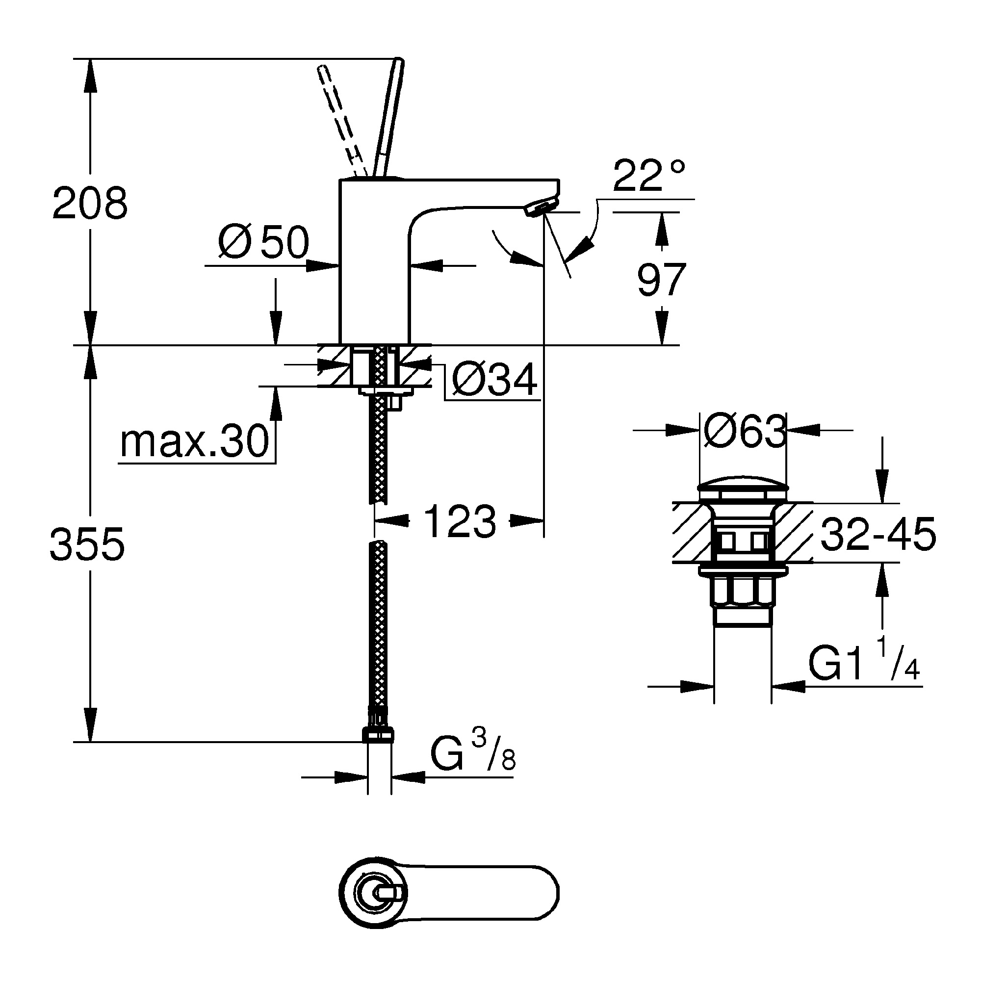 Tvättställsblandare Grohe Get Joy 23800