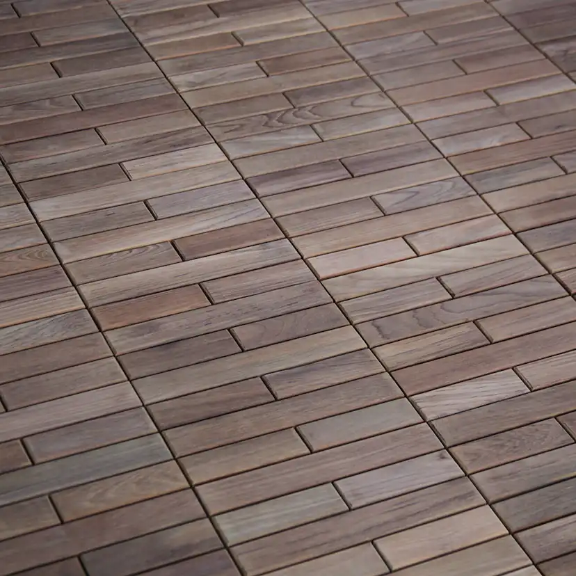 Trall Teak Deltaplattan Strand Stainless 30x30 Typ K Höger