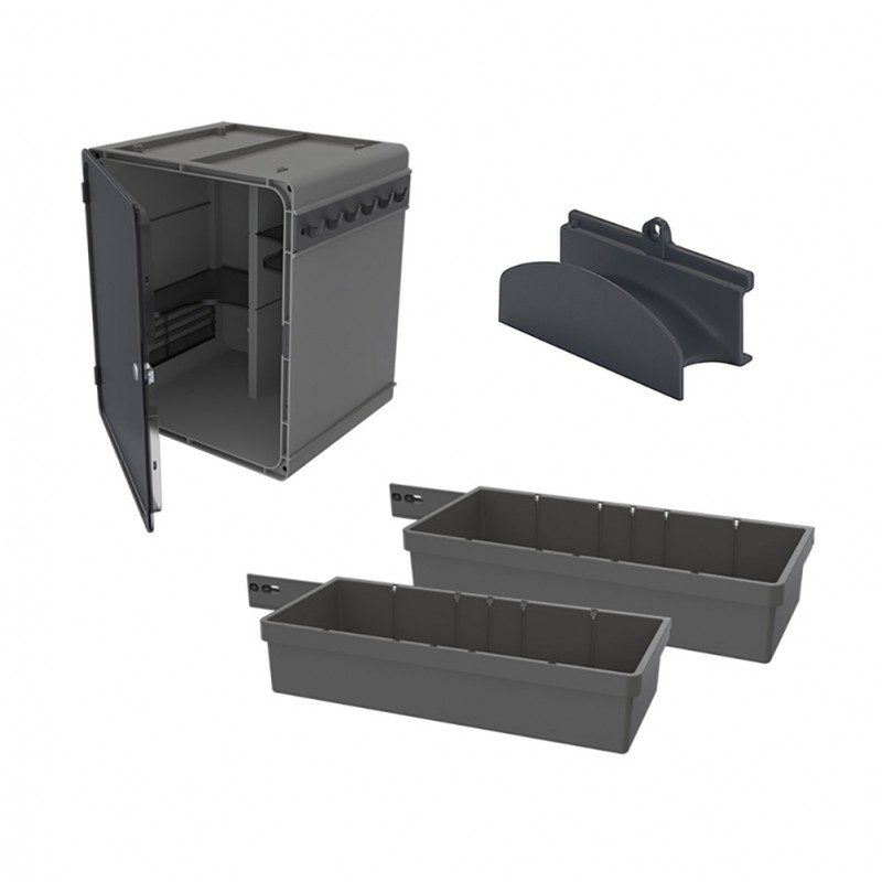 Städskåpssats Beslag Design 4-delar Mörkgrå