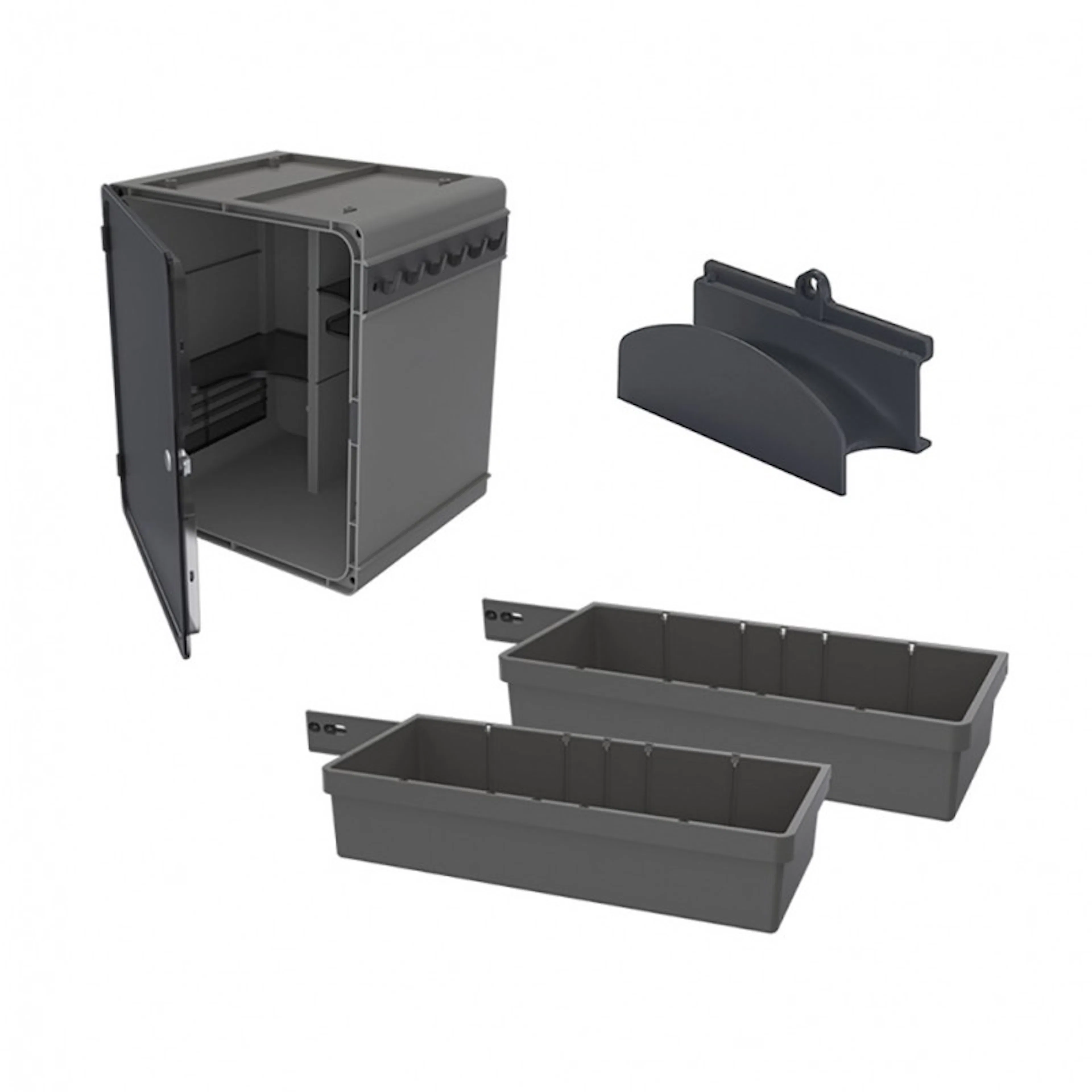 Städskåpssats Beslag Design 4-delar Mörkgrå