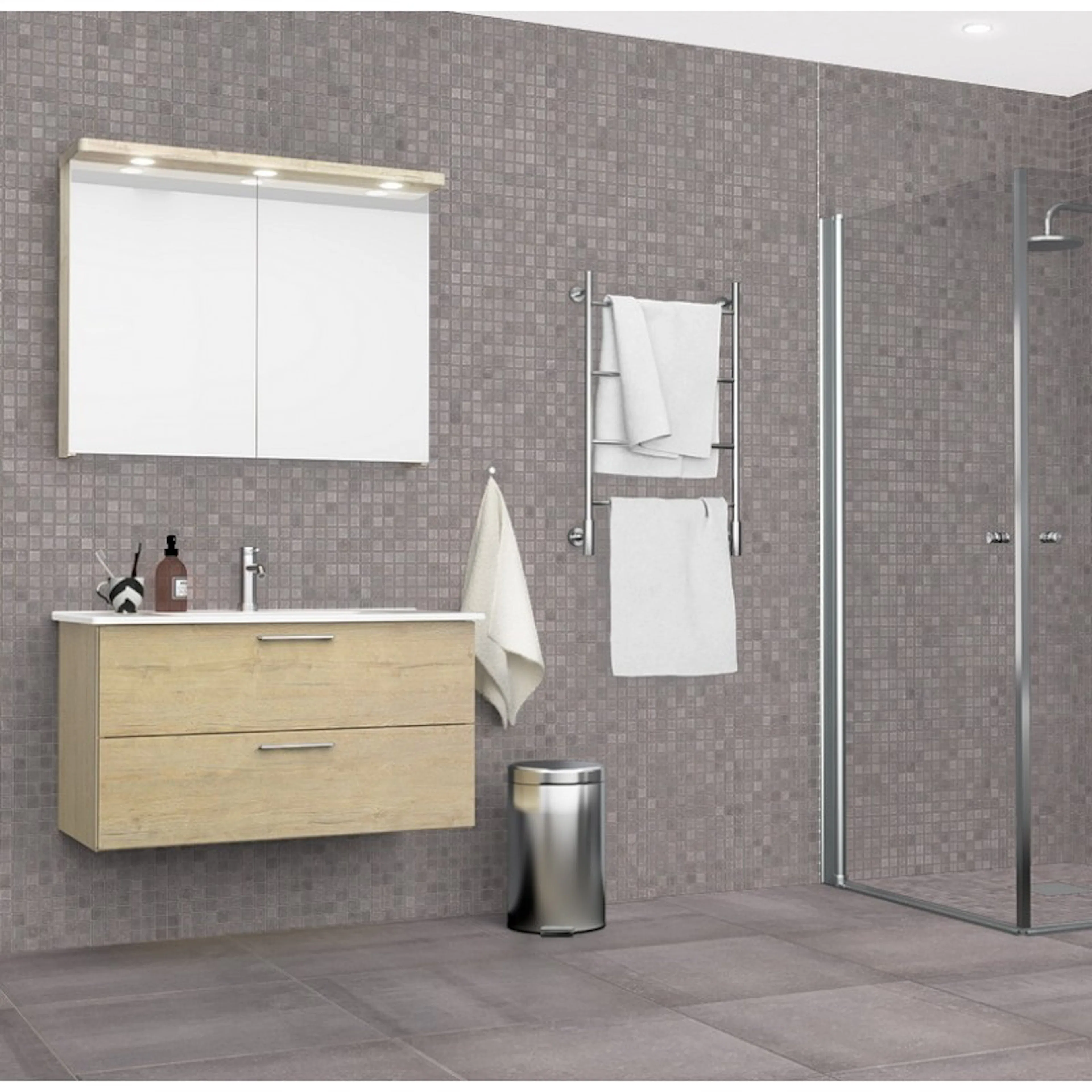 Mosaik Ceramiche Keope Back Silver Grå Grå Mosaic 3x3 cm