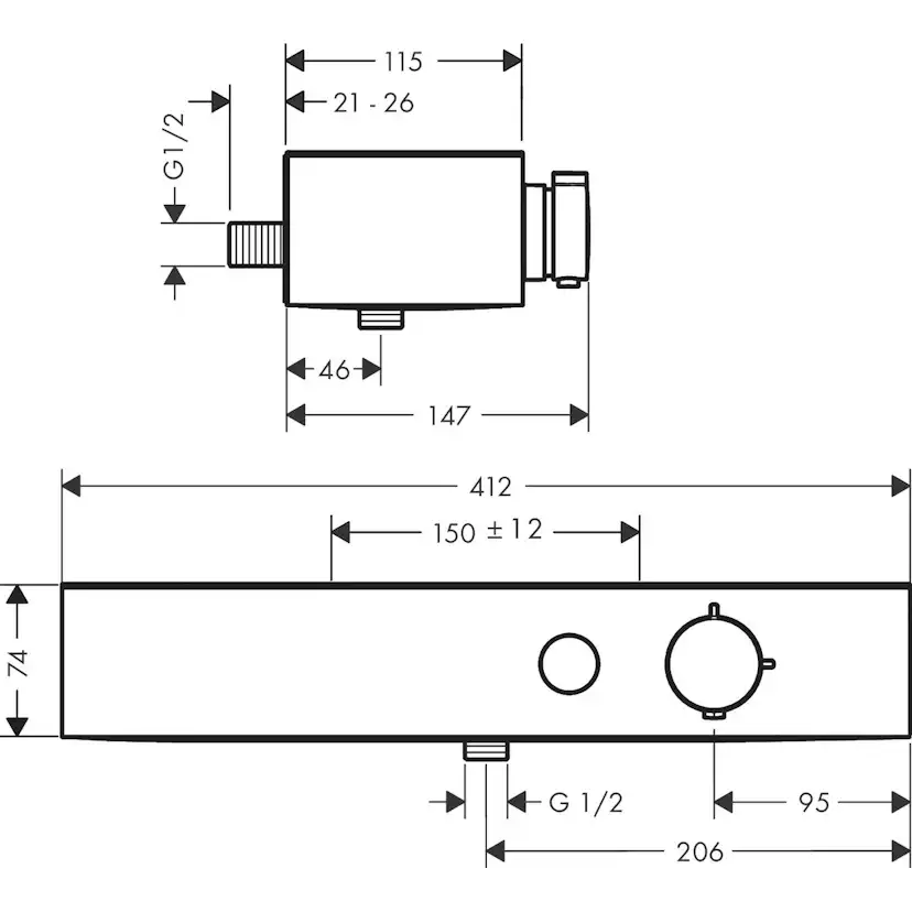 Duschblandare Hansgrohe ShowerTablet Select 400