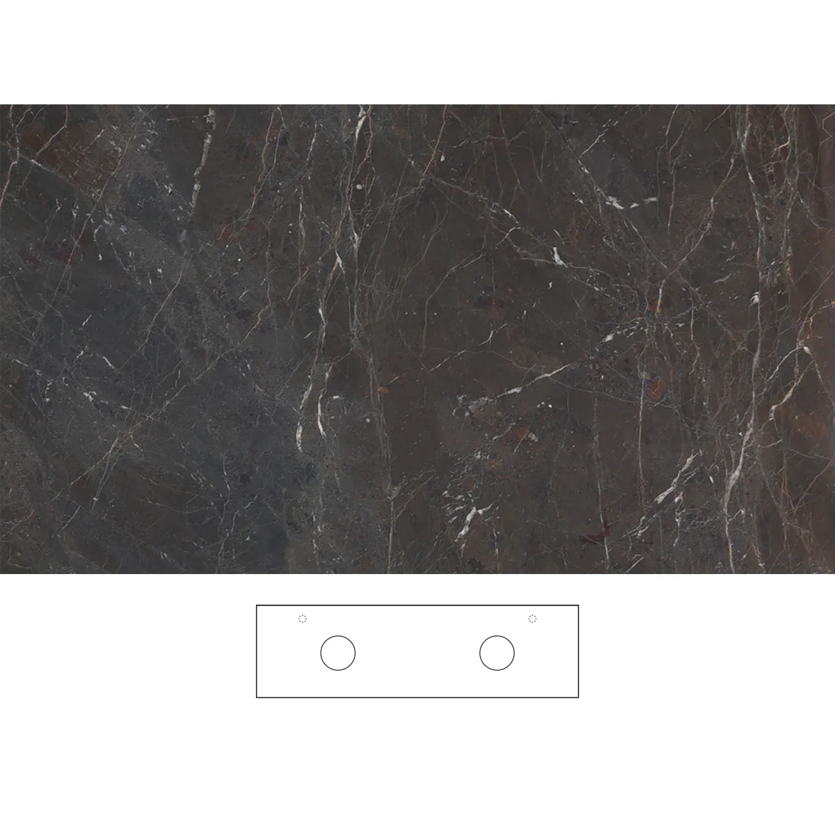 Bänkskiva Svedbergs Brecc för Dubbla Tvättställ