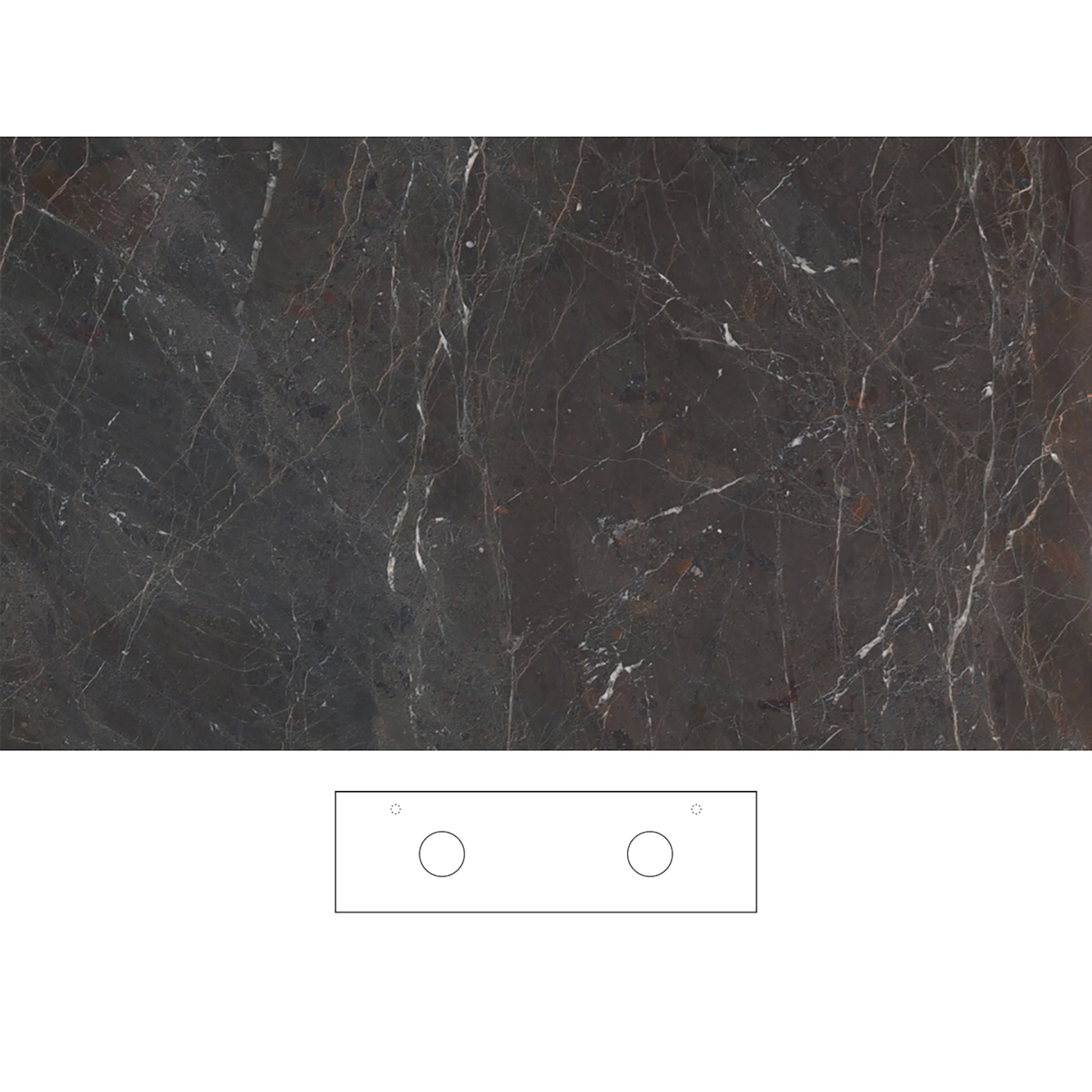 Bänkskiva Svedbergs Brecc för Dubbla Tvättställ