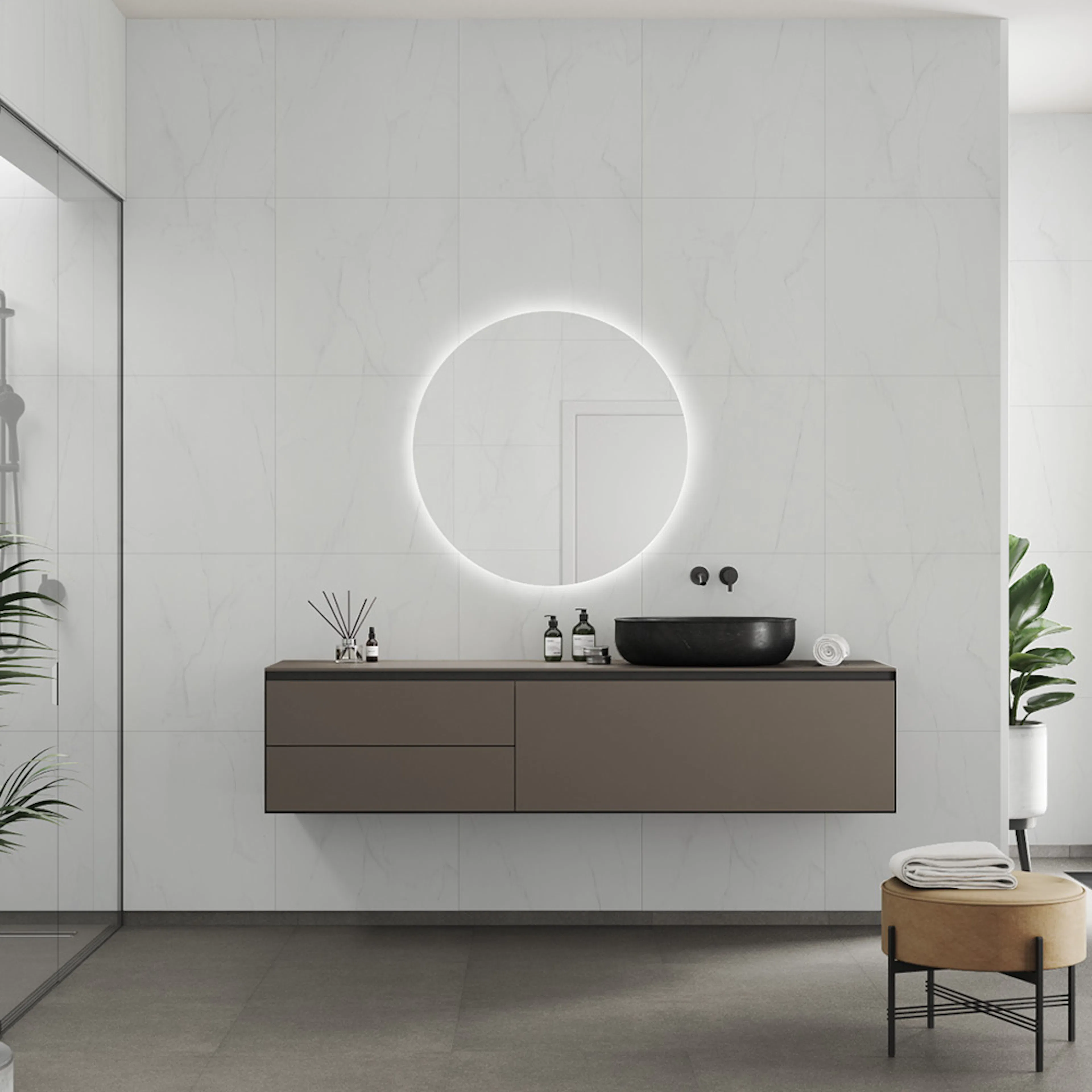 Våtrumsskiva Fibo 2487-LM6060 S Bianco Marble 10x620x3020 mm