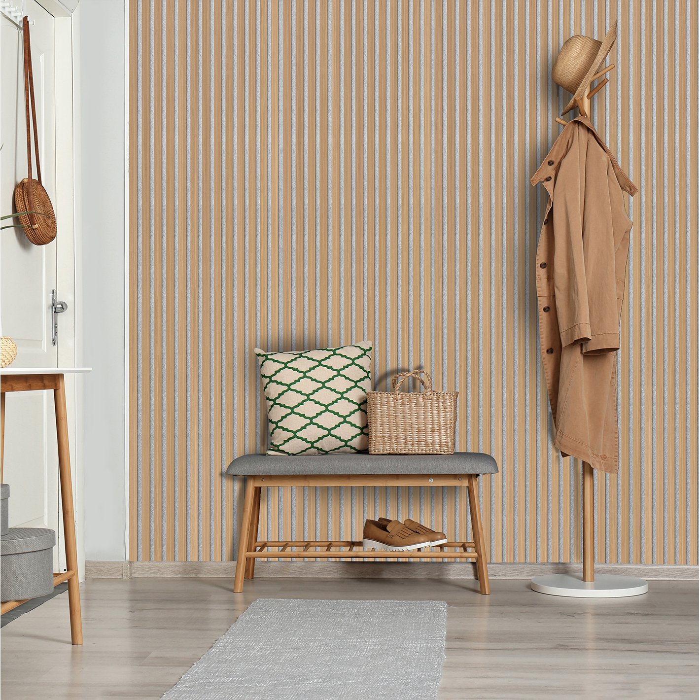 Akustikpanel Arkiio AcuLife Light Oak grey polyester 18x520x2400