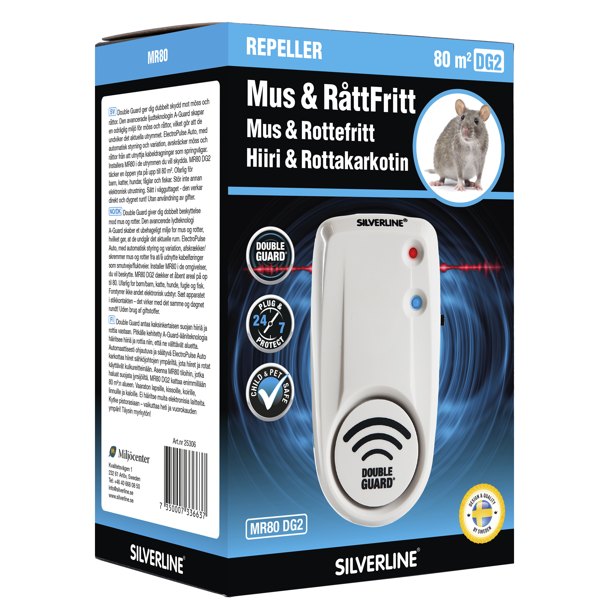 Avskräckare Silverline Mus och Råtta Mr80 Dg2