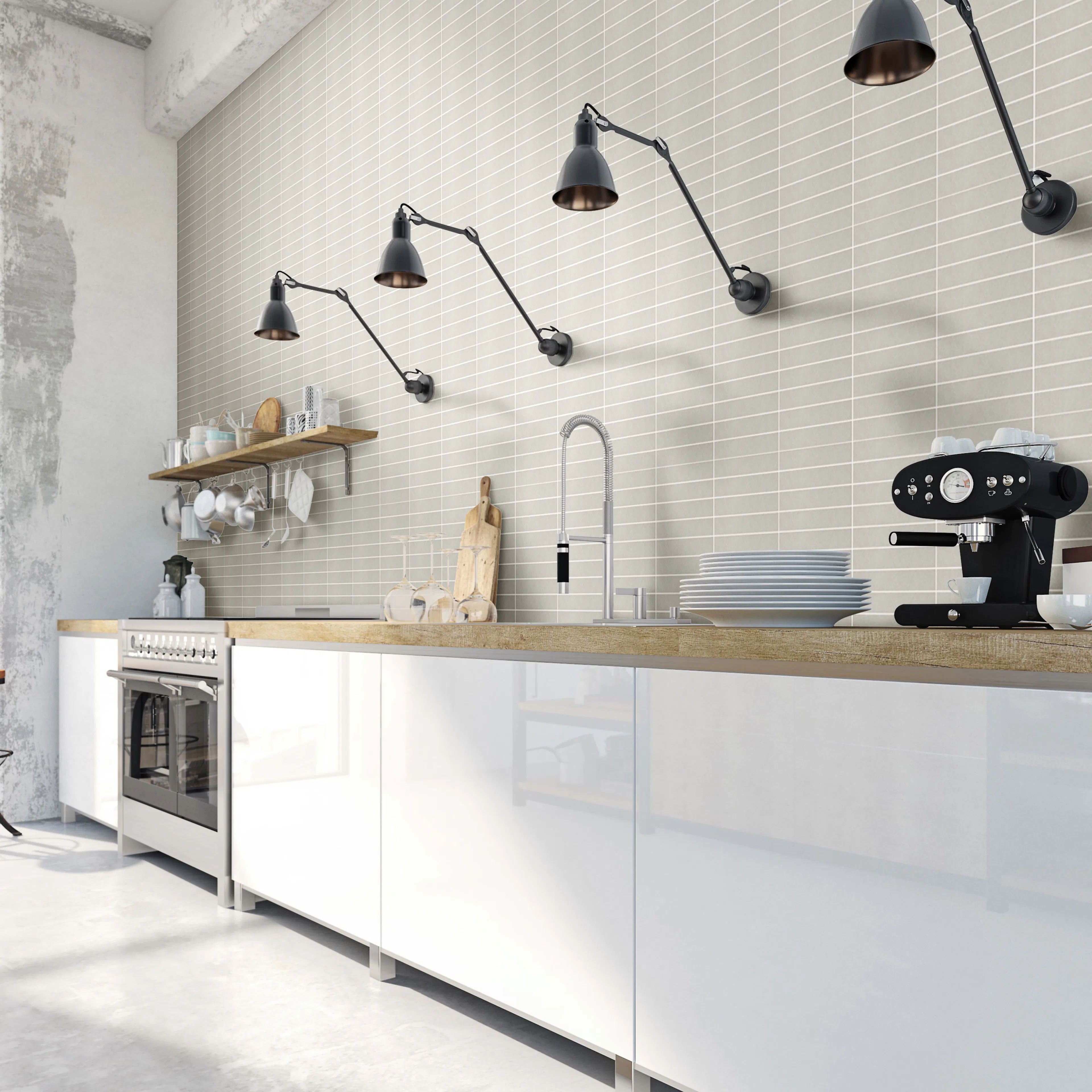 Klinker Arredo Galaxy Costatin Grå Mosaic 3x15 cm