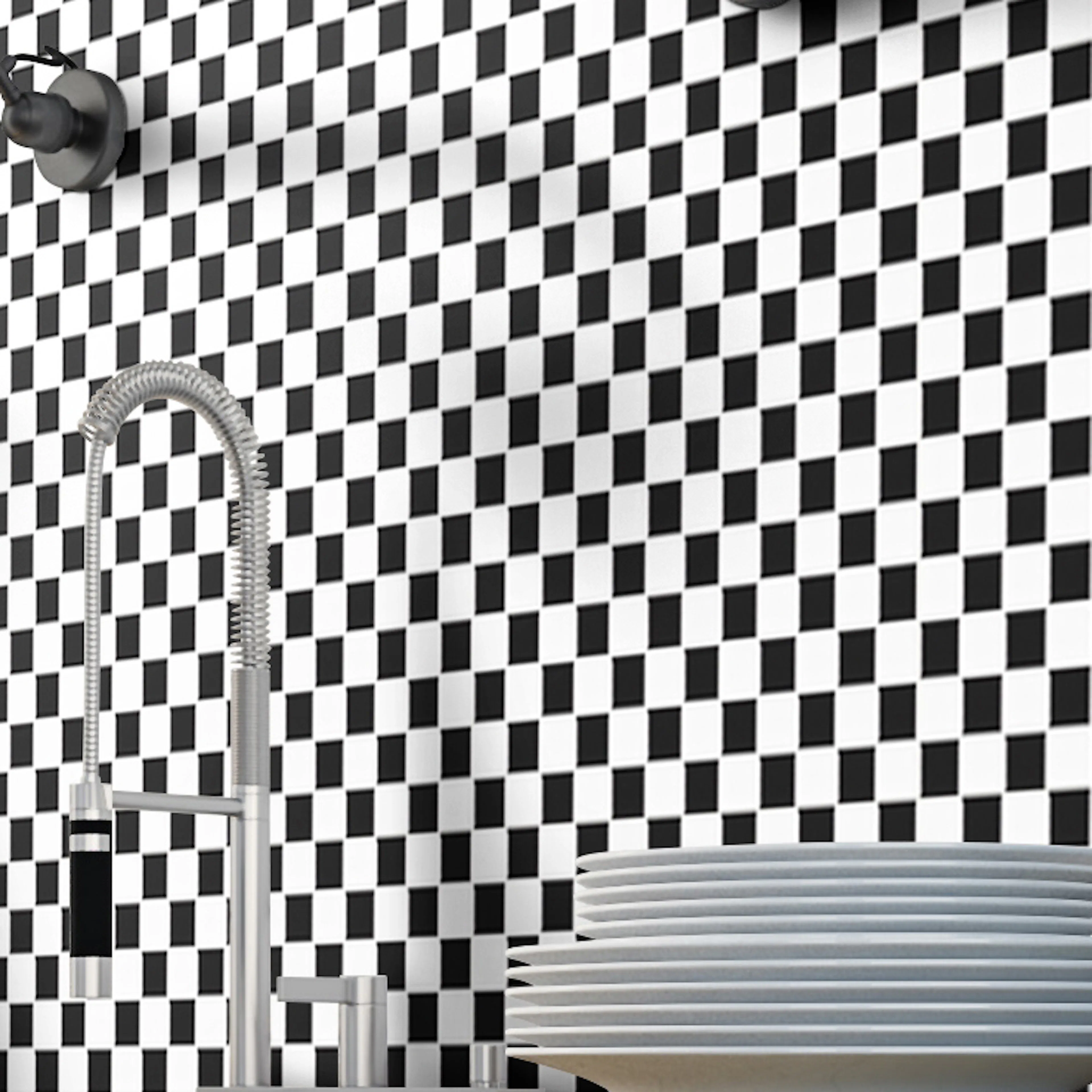 Klinkermosaik Arredo Titan Mix Svart/Vit Blank 3x3 cm