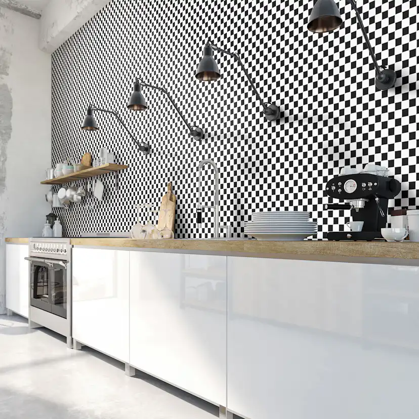 Klinkermosaik Arredo Titan Mix Svart/Vit Blank 3x3 cm