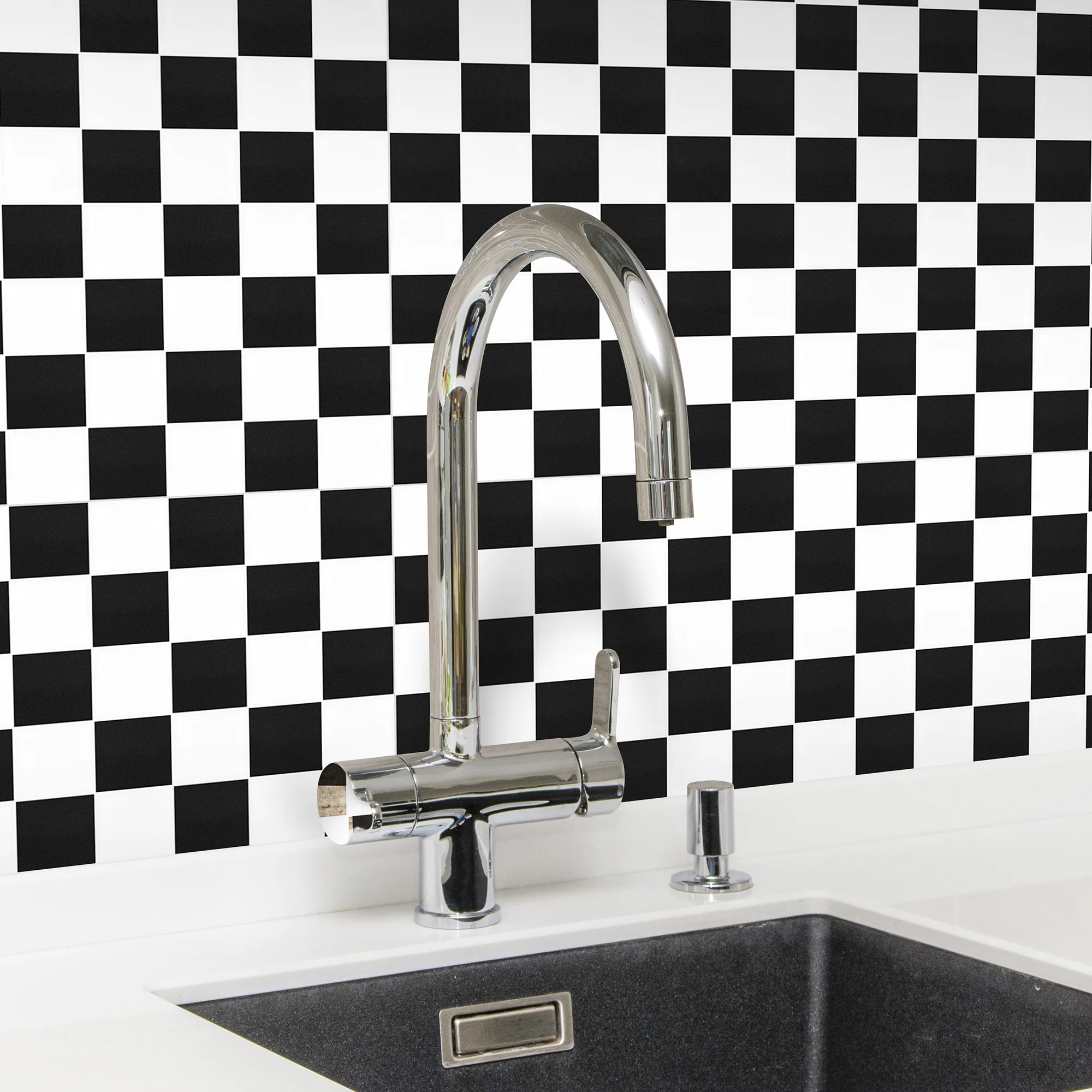 Klinkermosaik Arredo Titan Mix Svart/Vit Blank 5x5 cm