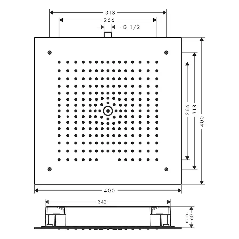 Huvuddusch Hansgrohe Raindance E 400 1jet