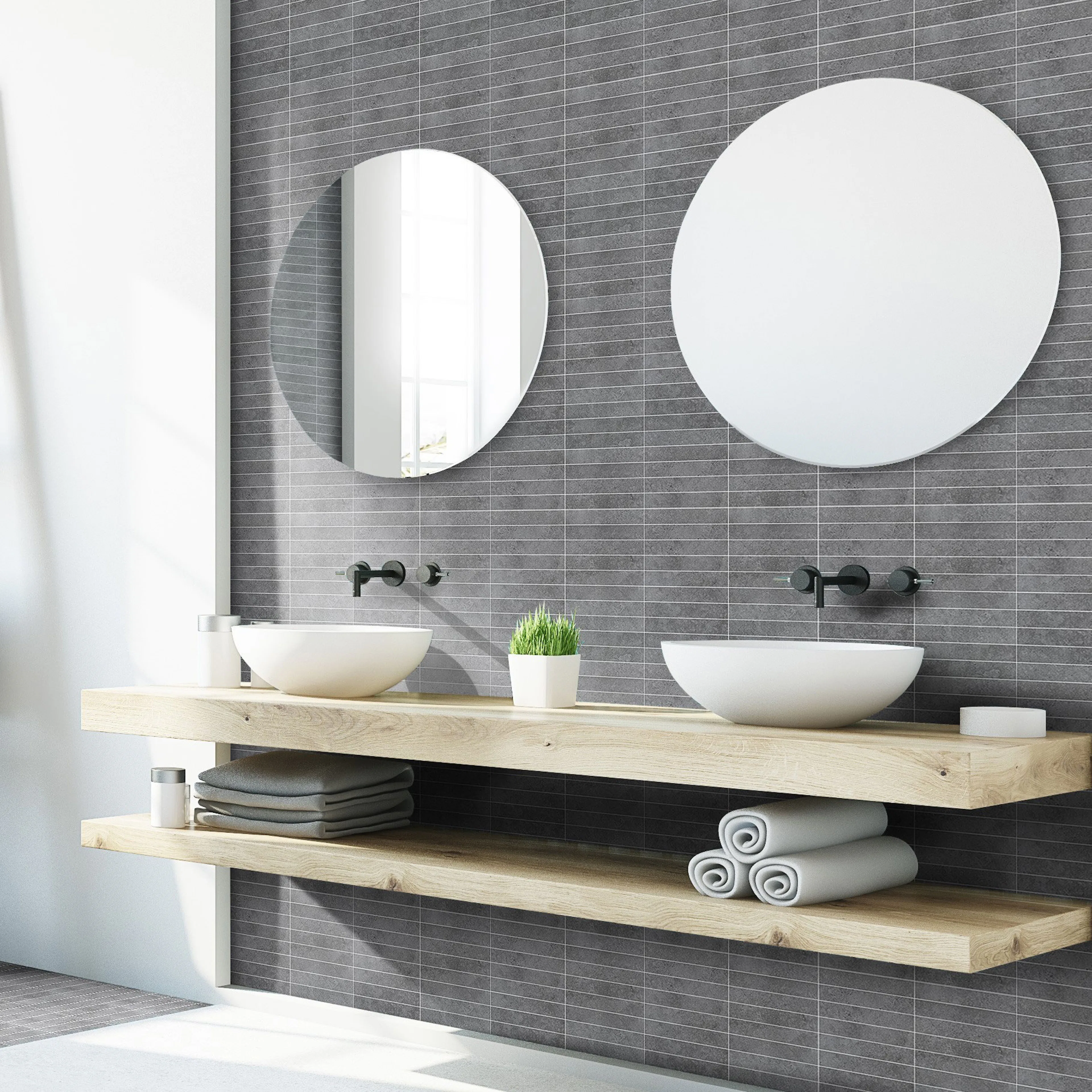 Mosaik Arredo SunStone Svart Mosaic 3x15 cm